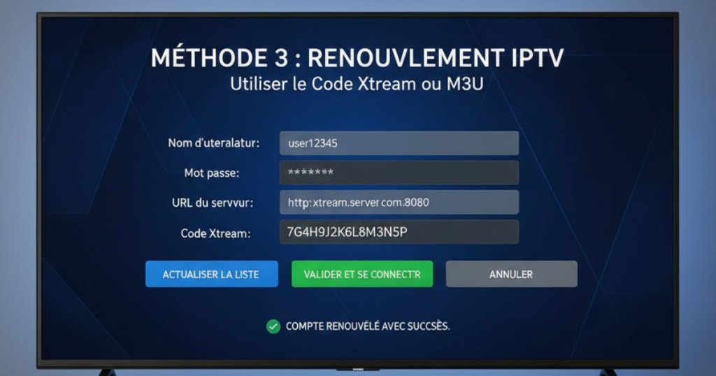 Méthode 3 : Utiliser le Code Xtream ou M3U